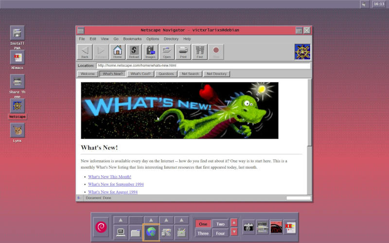 L'utente ha ripristinato una versione di Linux del 1994 con interfaccia grafica che funziona direttamente nel browser