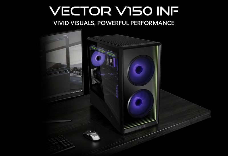 Lian Li ha presentato il nuovo case compatto Vector V150 INF con “specchio a flusso”.