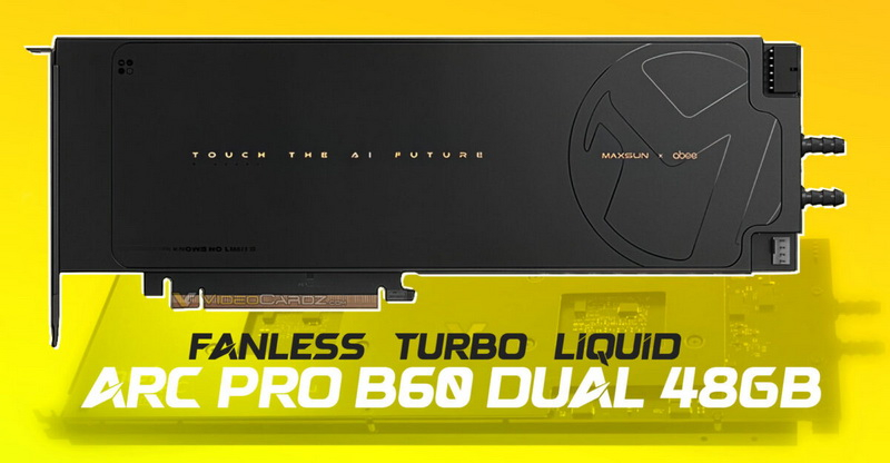 MaxSun ha presentato due schede video a doppio capo Arc Pro B60 Dual senza ventole