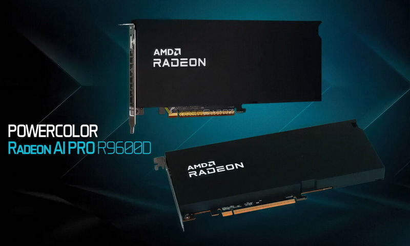 PowerColor ha presentato la scheda video professionale compatta Radeon AI PRO R9600D con alimentazione da 12 V‑2×6.