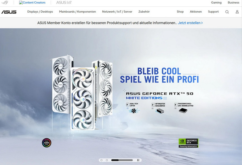 Il nuovo portale tedesco di Asus è nuovamente operativo: il download dei driver e del BIOS è stato ripristinato, ma senza supporto per laptop e computer desktop