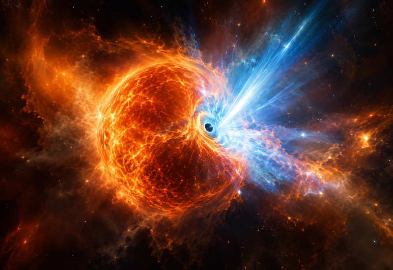 Gli scienziati hanno trovato una spiegazione per i 14 misteriosi spruzzi blu che vengono registrati nello spazio dal 2018.