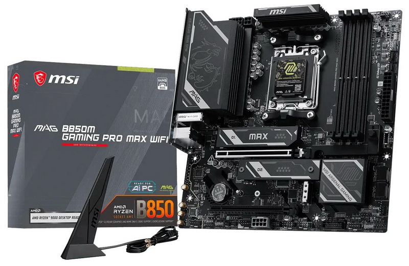 MSI ha presentato la scheda madre economica MAG B850M Gaming Pro Max WIFI con nuove possibilità di overclocking e supporto PCIe 5.0 x16