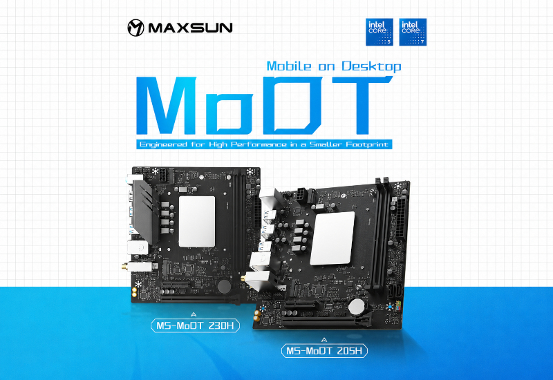 MaxSun ha presentato le schede MoDT aggiornate con i core Raptor Lake 200H integrati.