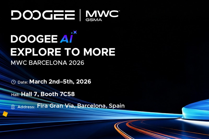 Doogee mostrerà al MWC 2026 gadget intelligenti, uno smartphone protetto e Visible AI.