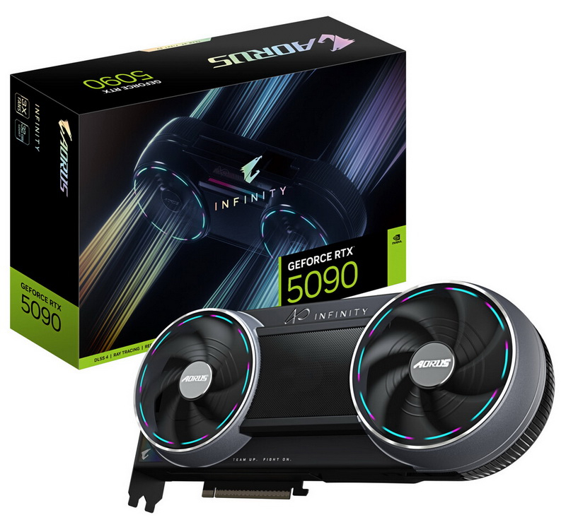 Gigabyte ha iniziato la vendita della scheda Aorus GeForce RTX 5090 Infinity, caratterizzata da un design non convenzionale e un ventilatore nascosto