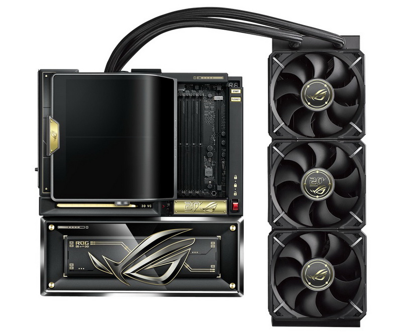 L'Asus ha integrato nella scheda madre premium ROG Crosshair X870E Edition 20 un gigantesco schermo OLED e uno SJO da 360 mm.