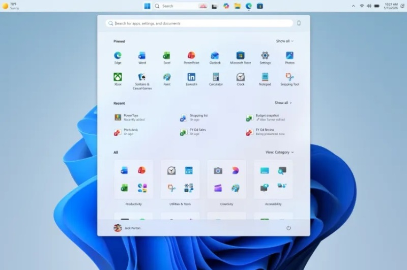 Microsoft consentirà di spostare la barra delle applicazioni e di ridimensionare il menu Start in Windows 11