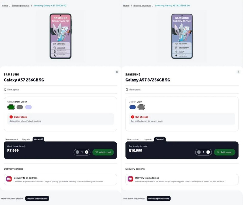 Samsung presenterà presto i modelli Galaxy A57 e Galaxy A37 – i dettagli delle caratteristiche sono stati svelati in una fuga di dati.
