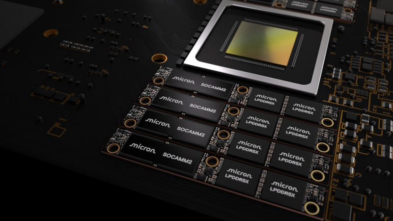 Micron ha presentato la prima memoria LPDDR‑SOCAMM2 al mondo da 256 GB, ideale per l'IA.