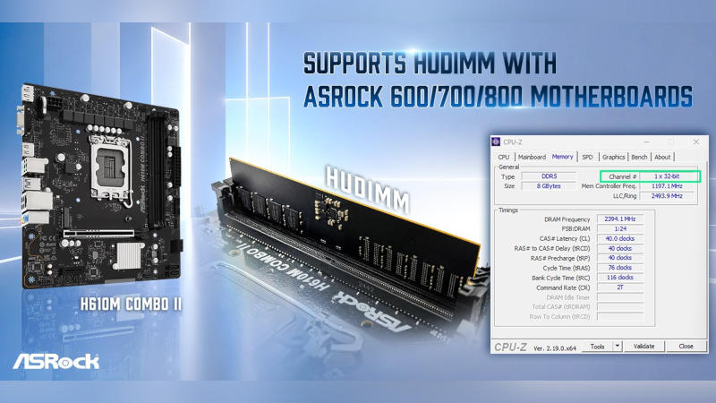 ASRock e TeamGroup hanno creato un tipo di moduli DDR5 economici chiamato HUDIMM per computer a basso costo