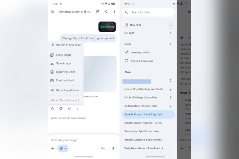 Google Gemini lancerà la suddivisione delle conversazioni—come in ChatGPT