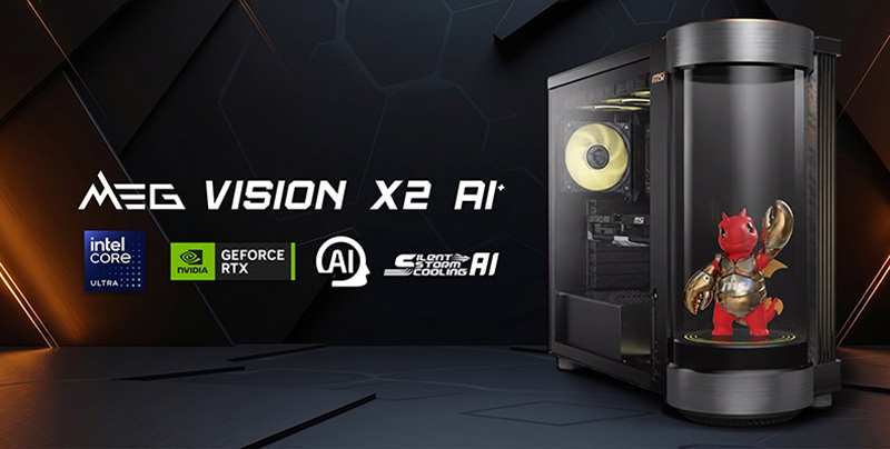 MSI ha presentato il sistema di gioco MEG Vision X2 AI+ con schermo holografico e assistente IA integrato