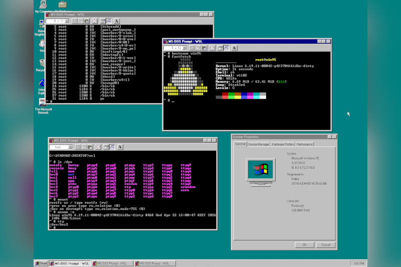 «Trucco incredibile»: la ragazza avvia un Linux moderno su Windows 95