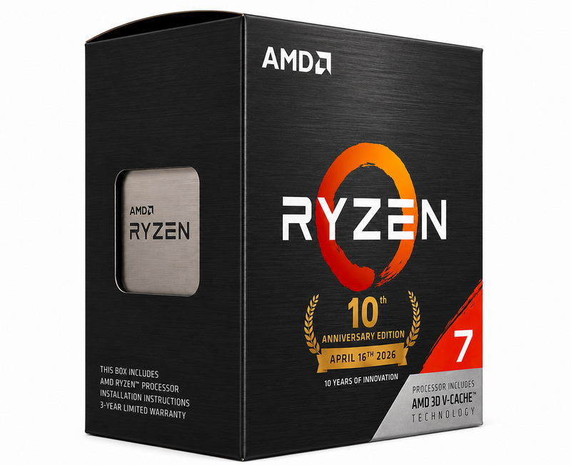 La versione commemorativa di 10 anni del Ryzen 7 5800X3D AM4 è ora disponibile in India a 310 dollari.